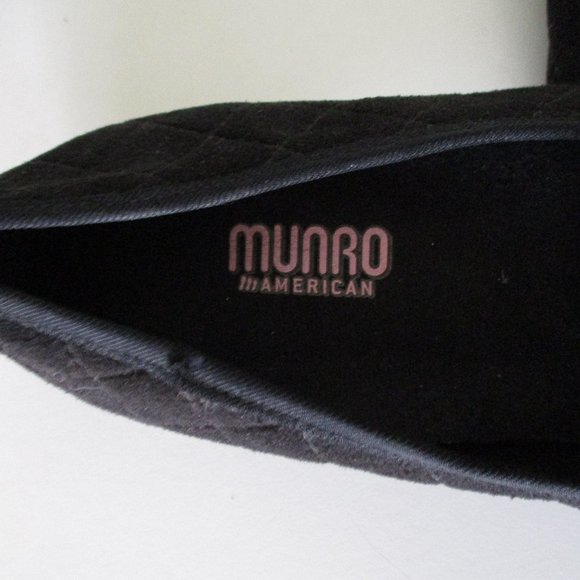 Munro American Womens Black Suede Diamond Stitch Casual Loafer - Size 5.5WW - Picture 6 of 9